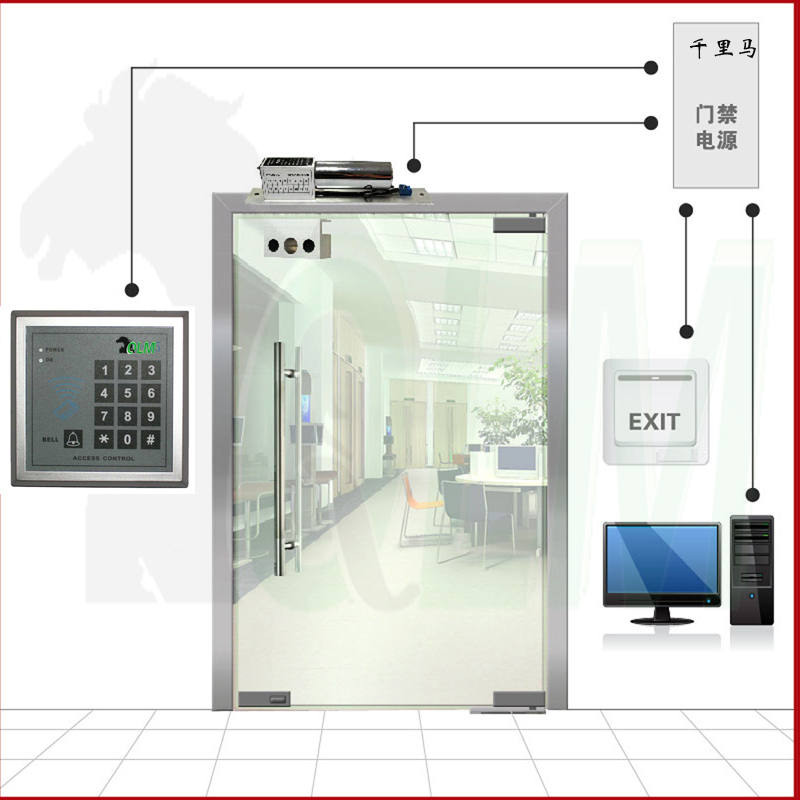 QLM V2000-C 密码门禁安装【密码+刷卡】